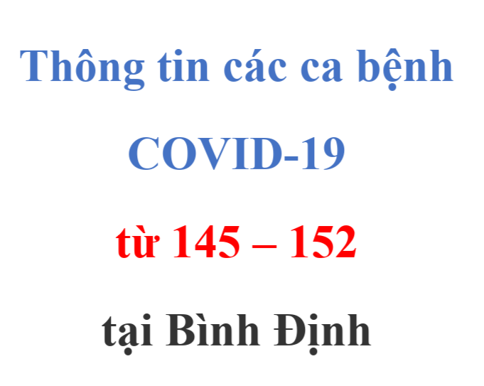 Thông tin các ca bệnh COVID-19 từ 145 - 152 tại Bình Định