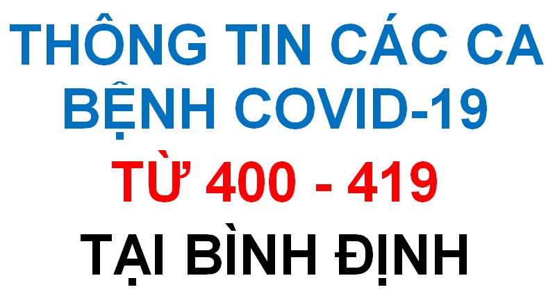 Thông tin các ca bệnh COVID-19 từ 400 - 419 tại Bình Định